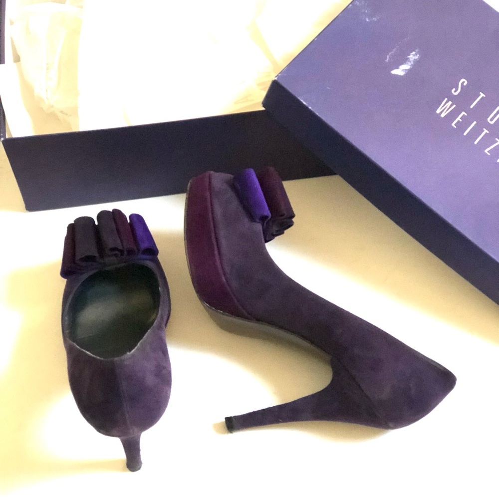 Stewart Weitzman Backpage Indigo Suede Heels